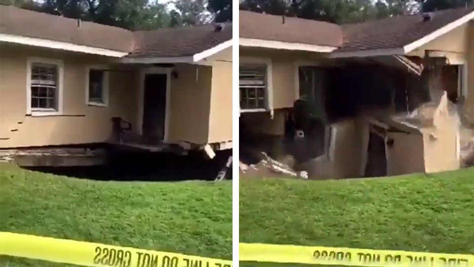 Massive Sinkhole Swallows Home Spared By Hurricane Irma