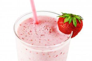 Strawberry milk smoothie