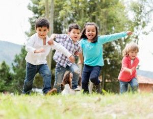 Happy kids playing