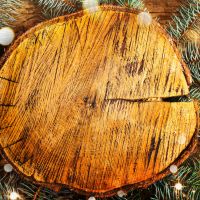 Wooden log winter holidays abstract background