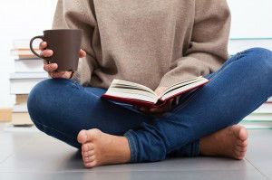 Woman reading a book