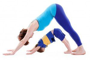 family doing yoga