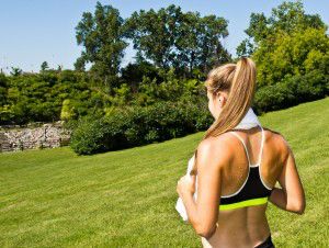 Fit woman resting after a workout