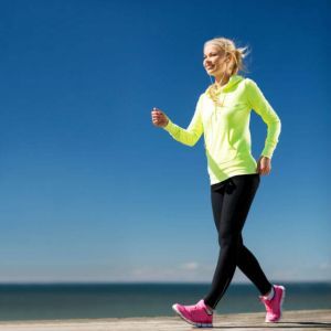 woman walking outdoors