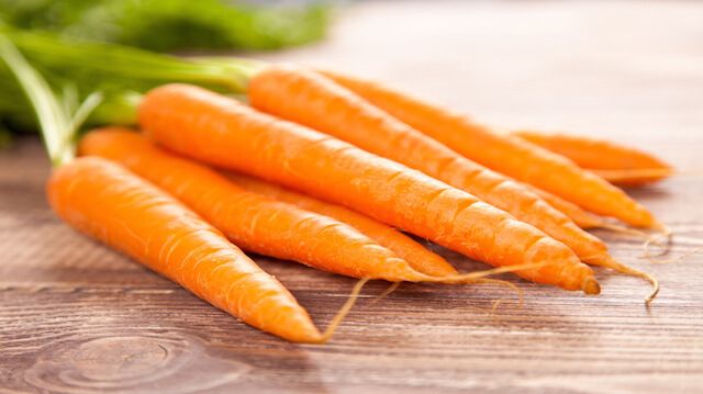 Carrot on a wooden table