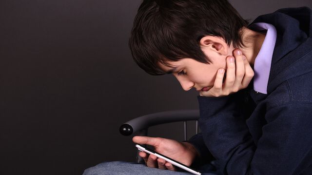 boy with a smartphone