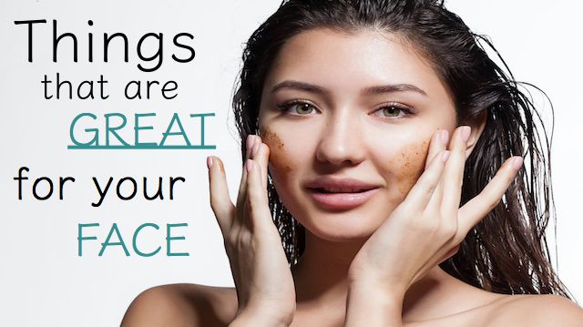 Closeup of a woman making a face peeling scrub