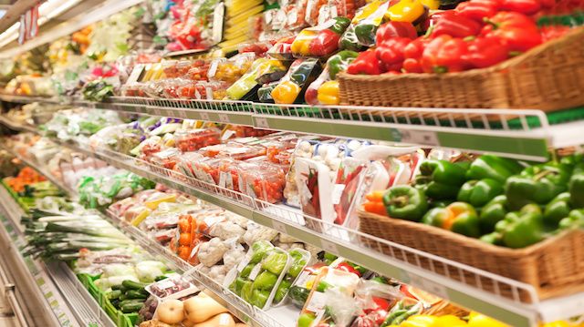 Shelf in the supermarket