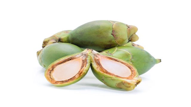 Areca nut on white background