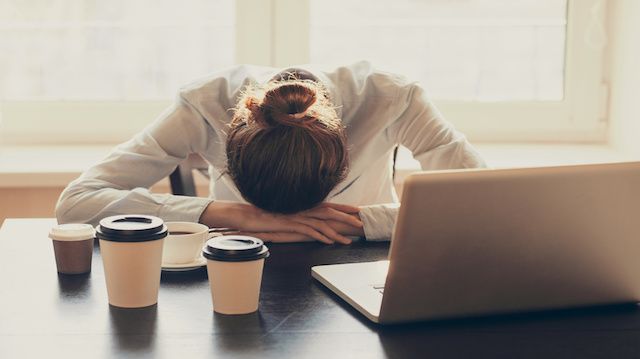 Stressed businesswoman in the office