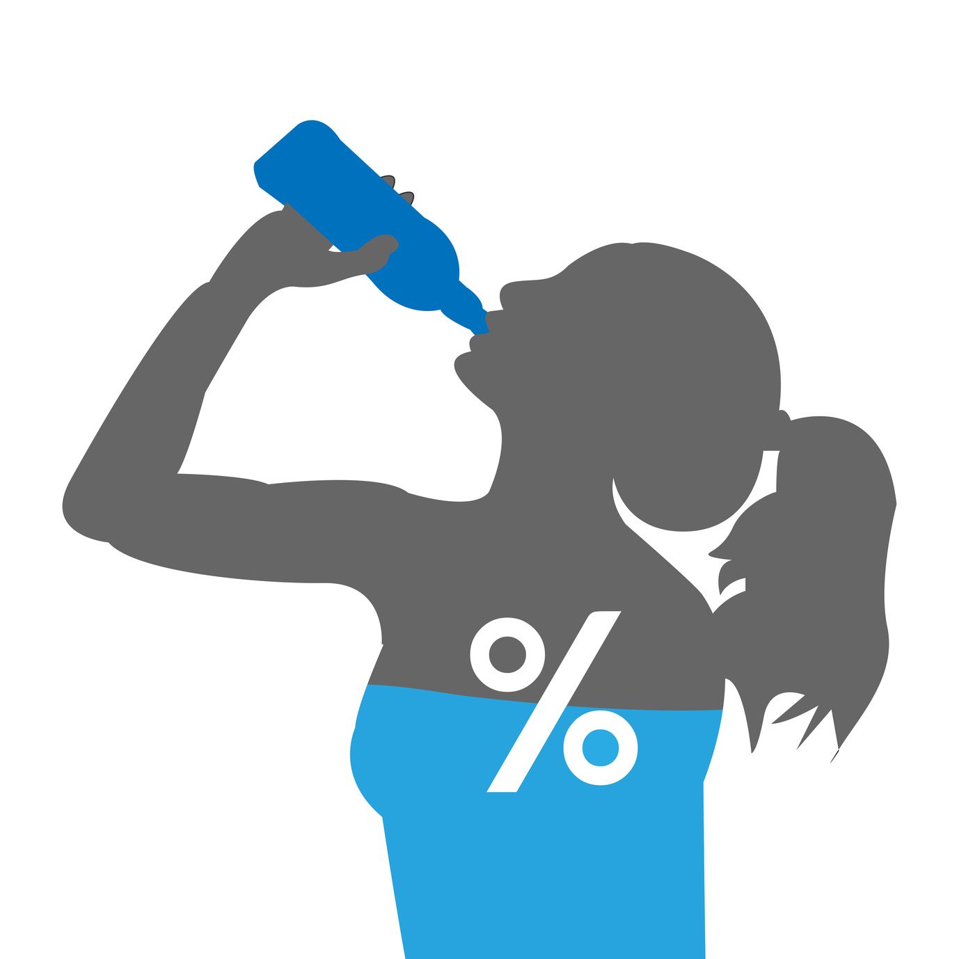Water percentage in body. illustration in vector format The