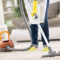 To deodorize smelly carpet, make a powder with equal parts baking soda and borax